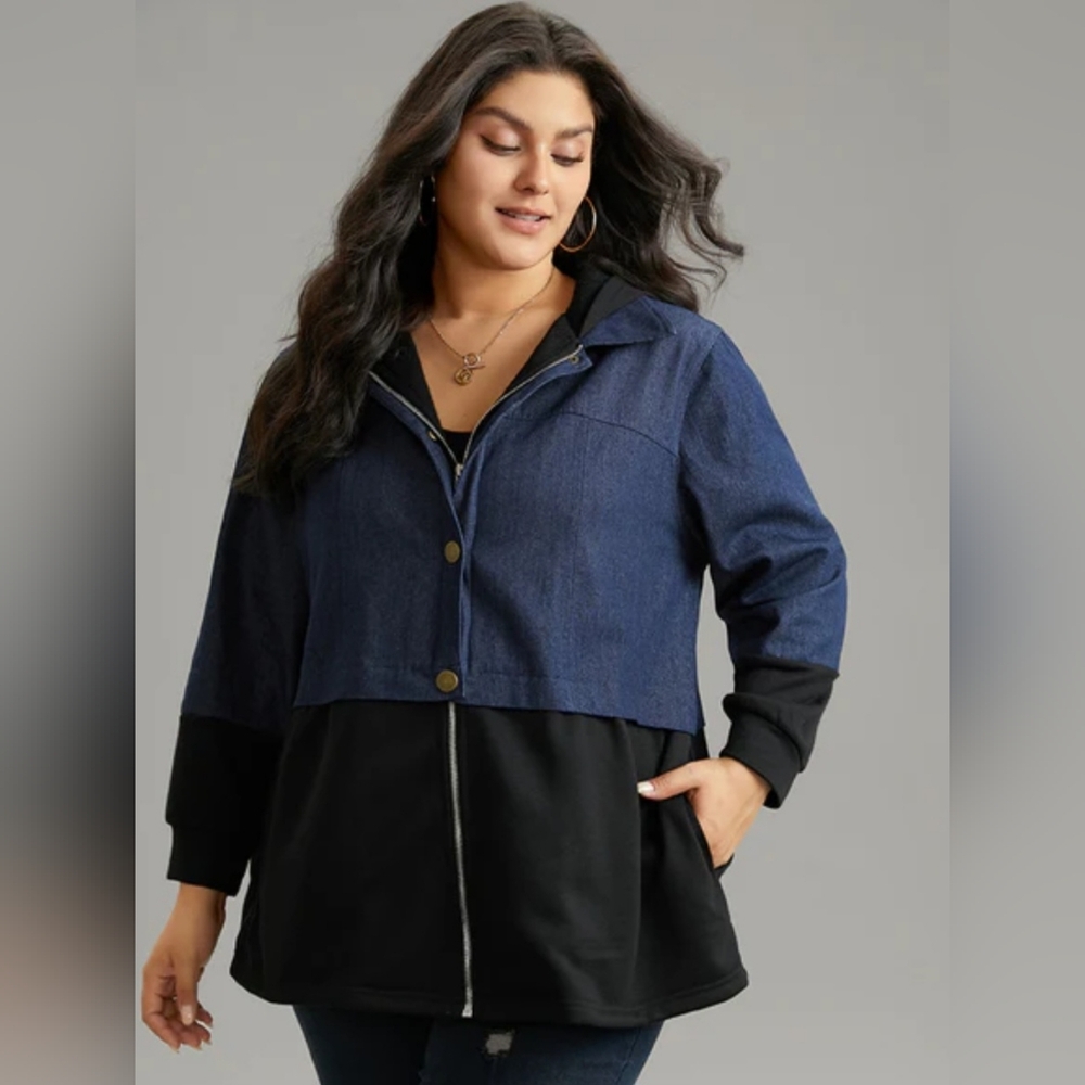 Bloomchic - Contrast Patchwork Stylish Outerwear - image 1